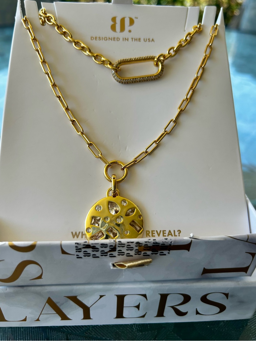 BP 2025 summer lux. Gold plating cubic zirconia necklace.